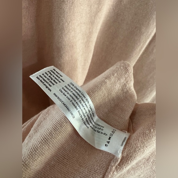 Eileen Fisher Organic Linen and Cotton Dropped Shoulder Light Pink Top - Picture 8 of 8